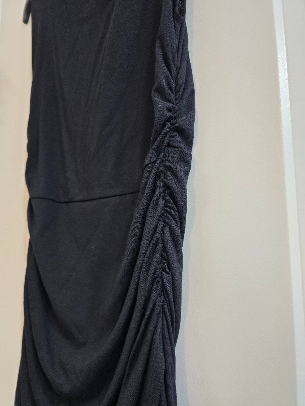 Aritzia Wilfred Boulevard Dress - Drapey Jersey Mockneck Mini Dress Black - Picture 5 of 9
